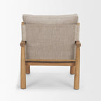Set of Eight 30" Gray and Brown Fabric and Solid Wood Arm Chair  Warm Home View