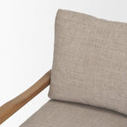 Set of Eight 30" Gray and Brown Fabric and Solid Wood Arm Chair  Warm Home View