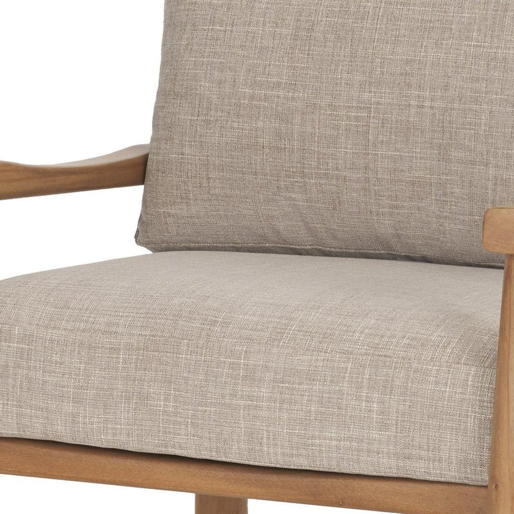Set of Eight 30" Gray and Brown Fabric and Solid Wood Arm Chair  Warm Home View
