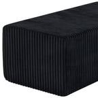51" Black Corduroy Ottoman  Warm Home View