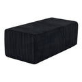 51" Black Corduroy Ottoman  Warm Home View