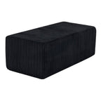 51" Black Corduroy Ottoman  Warm Home View