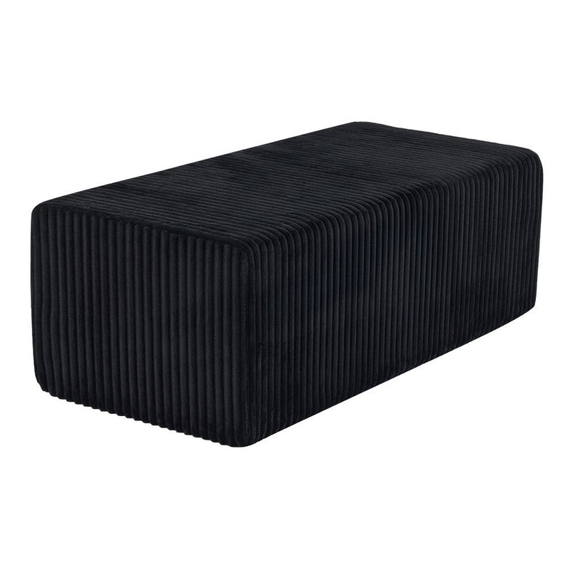 51" Black Corduroy Ottoman  Warm Home View