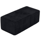51" Black Corduroy Ottoman  Warm Home View
