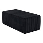 51" Black Corduroy Ottoman  Warm Home View