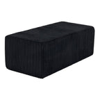 51" Black Corduroy Ottoman  Warm Home View