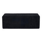51" Black Corduroy Ottoman  Warm Home View