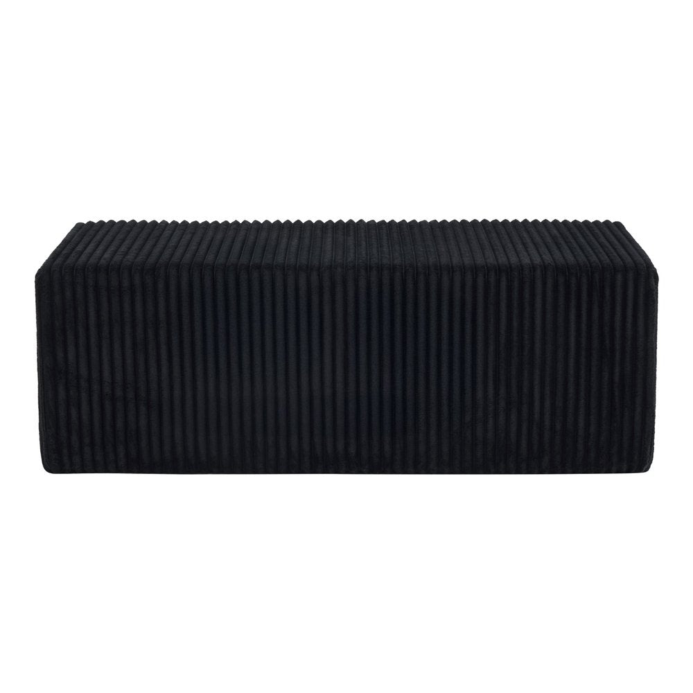 51" Black Corduroy Ottoman  Warm Home View