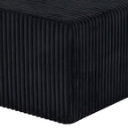 51" Black Corduroy Ottoman  Warm Home View