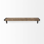 58" Brown Solid Wood Wall Mounted Accent Shelf  Warm Home View