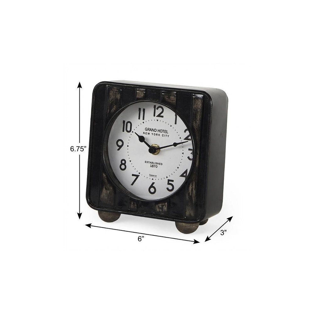 6" Black Metal Analog Round Wall Clock  Warm Home View