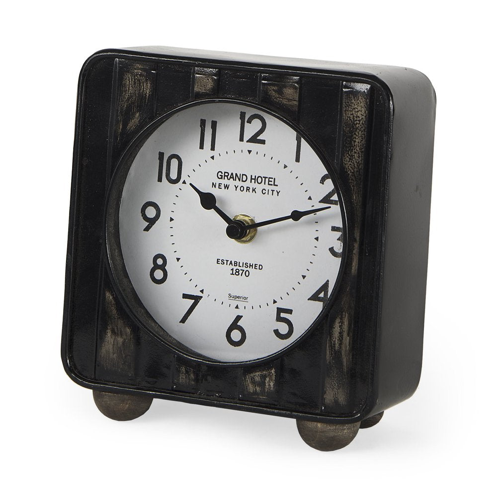 6" Black Metal Analog Round Wall Clock  Warm Home View