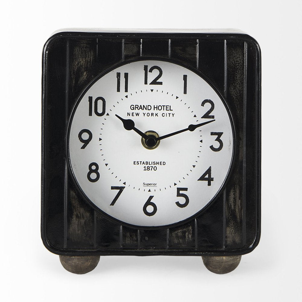 6" Black Metal Analog Round Wall Clock  Warm Home View