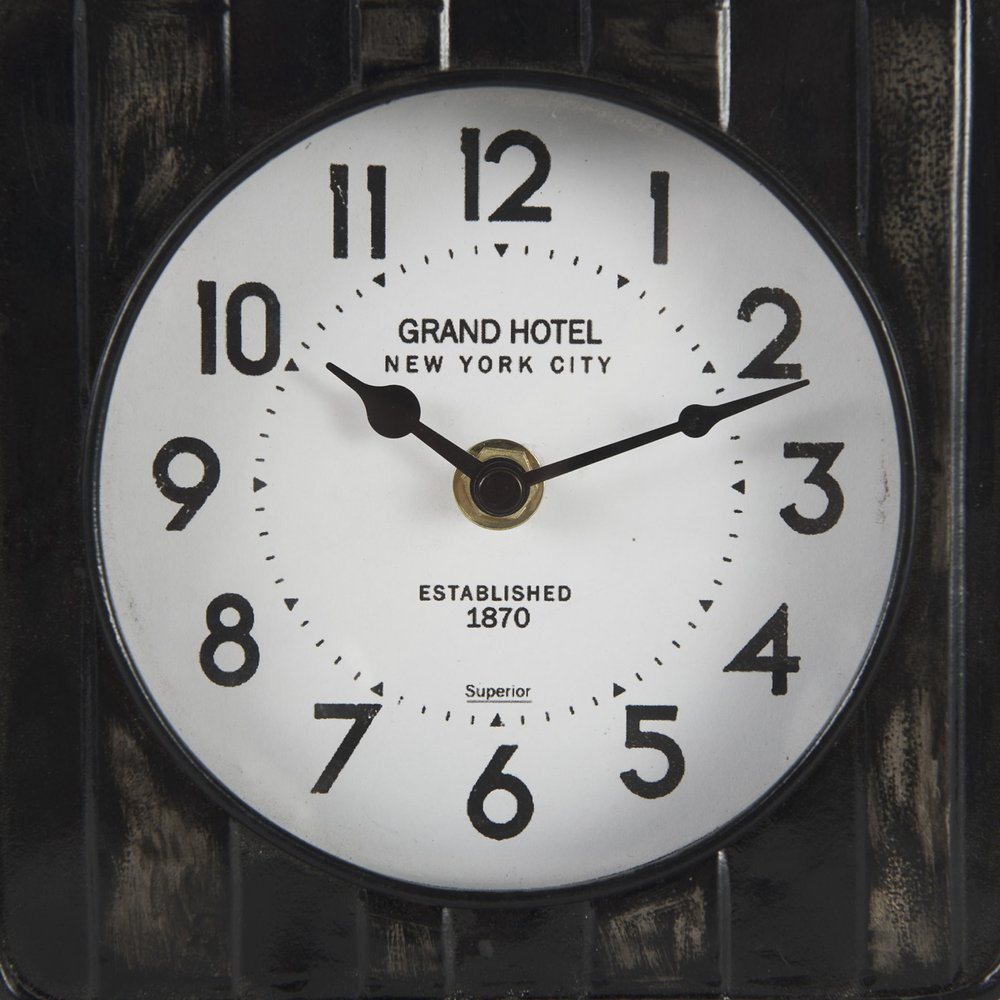 6" Black Metal Analog Round Wall Clock  Warm Home View