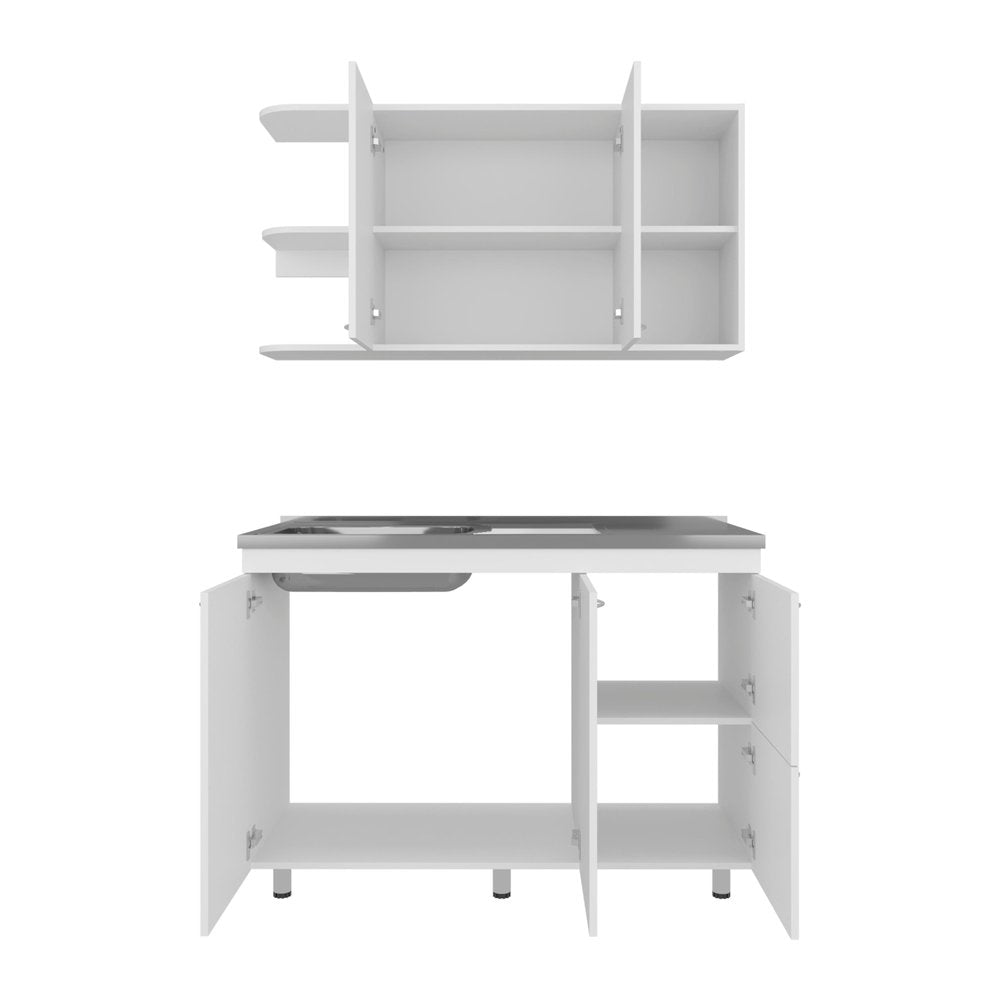 Set Of Two White Wood China Cabinet  Warm Home View