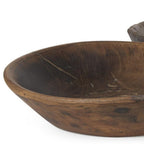 Set of Two Brown Solid Wood Round Centerpiece Bowl  Warm Home View