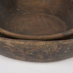 Set of Two Brown Solid Wood Round Centerpiece Bowl  Warm Home View