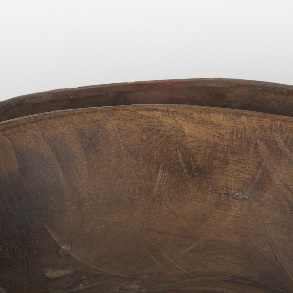 Set of Two Brown Solid Wood Round Centerpiece Bowl  Warm Home View
