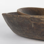 Set of Two Brown Solid Wood Round Centerpiece Bowl  Warm Home View