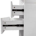 C1 Modular Wooden Closet Organizer System with 2 Drawers 3 Shelves Wall Mount Shelving for Walk in Closet Bedroom Organization Built in Clothes Storage White 23.62''W x 16.04''D x 31.49''H  Warm Home View