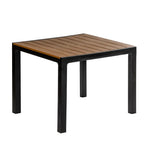 Plastic Square Outdoor Dining Table, Black, 1-Piece  Warm Home View
