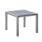 Plastic Square Outdoor Dining Table, Gray, 1-Piece  Warm Home View