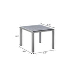 Plastic Square Outdoor Dining Table, Gray, 1-Piece  Warm Home View