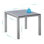 Plastic Square Outdoor Dining Table, Gray, 1-Piece  Warm Home View