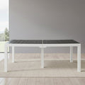 35" Gray Heavy Duty Plastic Folding Outdoor Dining Table with Umbrella Hole  Warm Home View