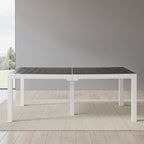 35" Gray Heavy Duty Plastic Folding Outdoor Dining Table with Umbrella Hole  Warm Home View