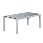 35" Gray Heavy Duty Plastic Folding Outdoor Dining Table with Umbrella Hole  Warm Home View