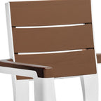Set of Four White Textured Heavy Duty Plastic Outdoor Stacking Arm Chairs  Warm Home View