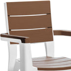 Set of Four White Textured Heavy Duty Plastic Outdoor Stacking Arm Chairs  Warm Home View