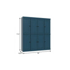 72" Teal Blue Solid Wood 8 Two Drawer Pantry Or Storage Closet  Warm Home View