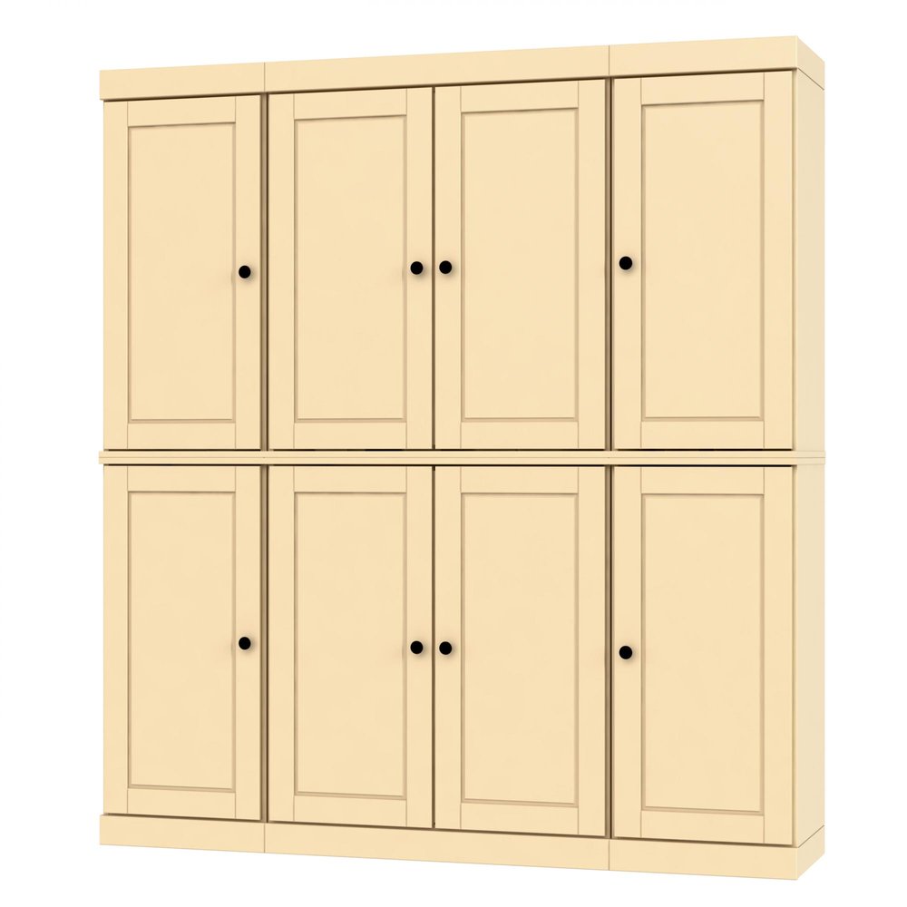 72" Yellow Solid Wood 8 Two Drawer Pantry Or Storage Closet  Warm Home View