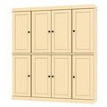 72" Yellow Solid Wood 8 Two Drawer Pantry Or Storage Closet  Warm Home View