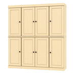 72" Yellow Solid Wood 8 Two Drawer Pantry Or Storage Closet  Warm Home View