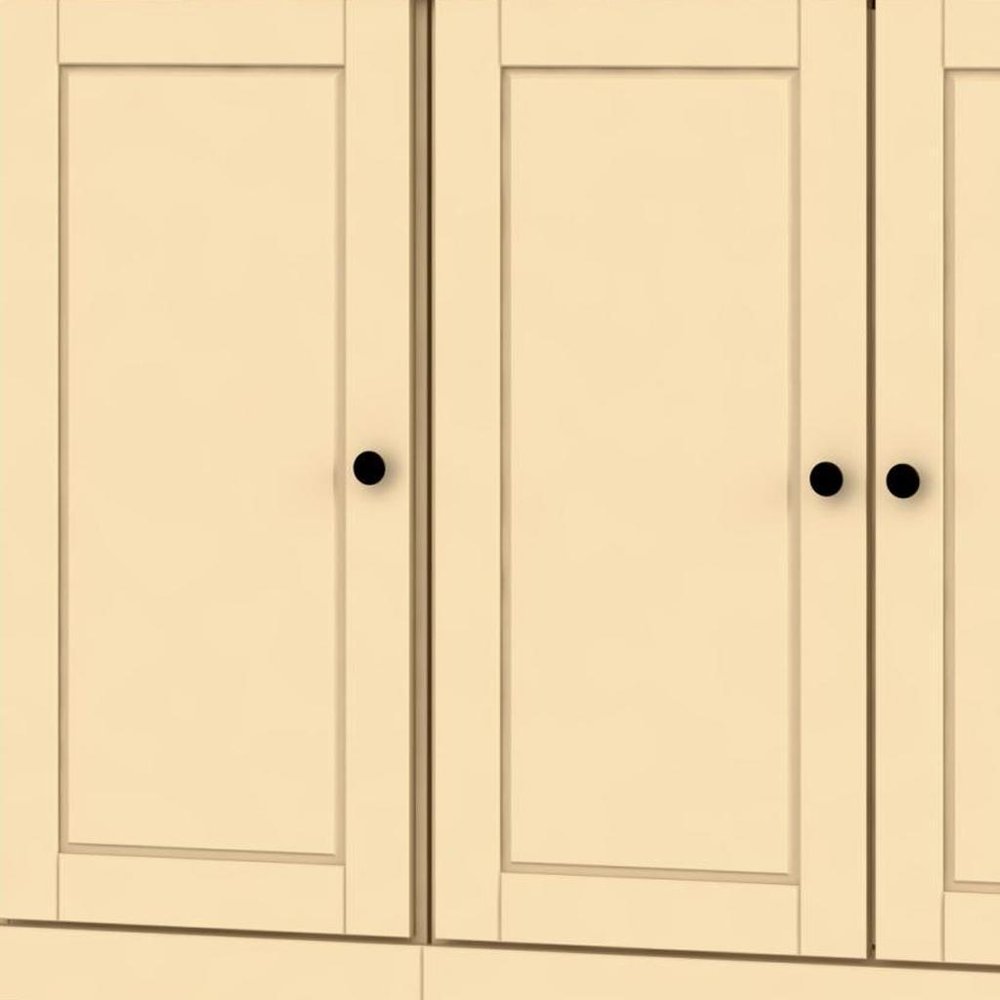 72" Yellow Solid Wood 8 Two Drawer Pantry Or Storage Closet  Warm Home View