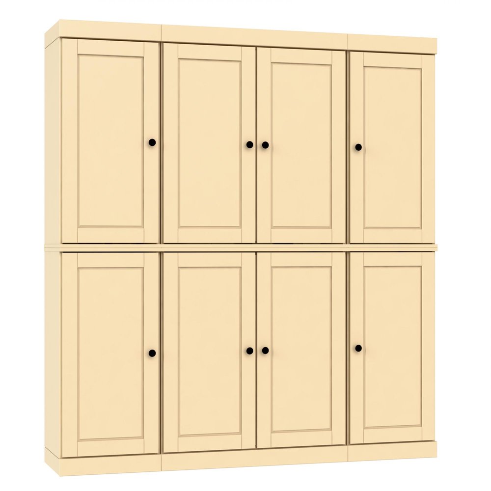72" Yellow Solid Wood 8 Two Drawer Pantry Or Storage Closet  Warm Home View