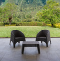 Three Piece Espresso Plastic Two Person Seating Group With Table  Warm Home View