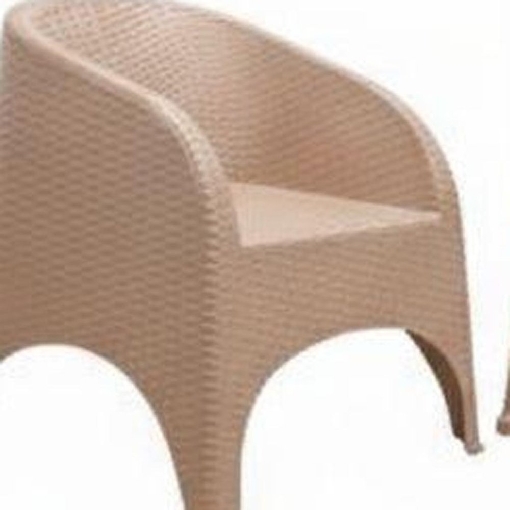 Four Piece Taupe Plastic Outdoor Patio Set With Table  Warm Home View