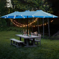 Double-Sided Outdoor Patio Umbrella - Metal, 2-Piece Set  Warm Home View