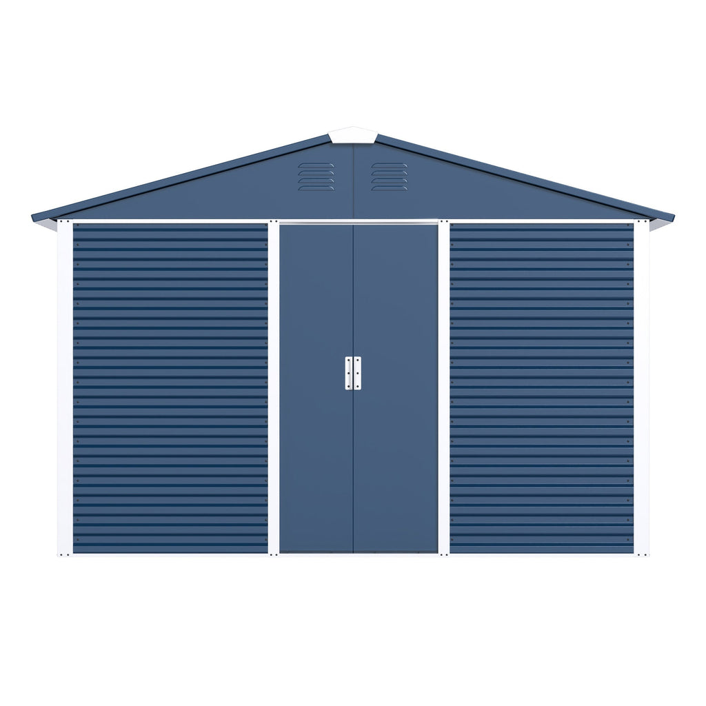 Metal Outdoor Utility Storage Shed - Galvanized Steel, 1-Piece  Warm Home View