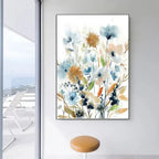 HD Watercolor Floral Botanical Canvas Wall Art Prints  Warm Home View