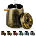 Metal Outdoor Ashtray with Lid - Windproof Tabletop, 1-Piece  Warm Home View
