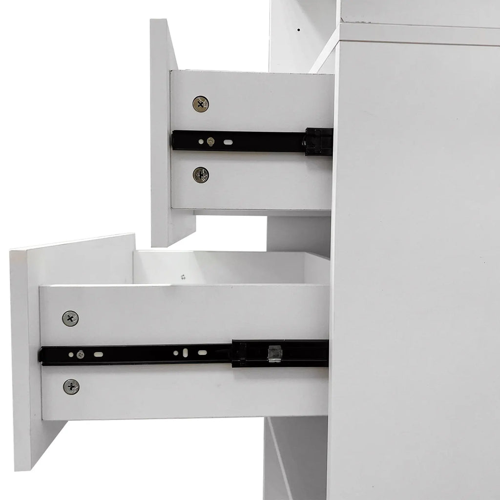 B3 DIY Modular Wooden Closet Organizer System with 2 Hanging Rods Shelves Wall Mount Shelving for Walk in Closet Bedroom and living room Organization Built in Clothes Storage White 31.49''W x 16.04''D x 47.24''H  Warm Home View