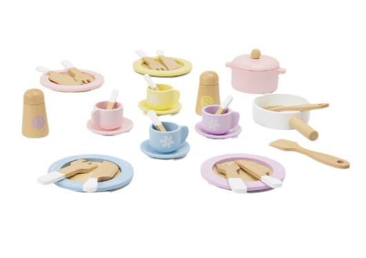 Montessori Wooden Dinnerware Set for Toddlers (One Set)  Warm Home View