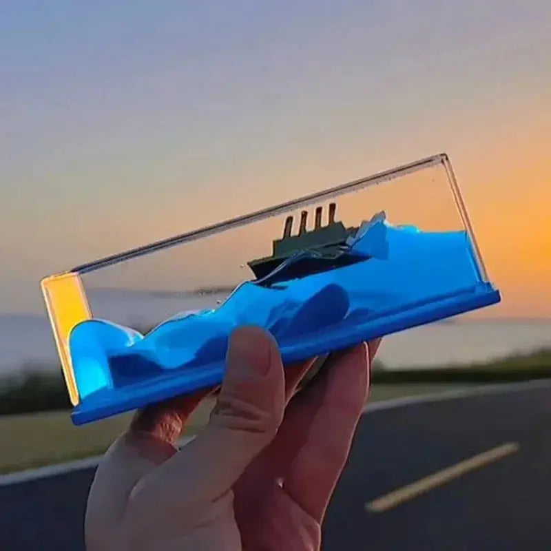 Creative Cruise Ship Fluid Drift Bottle  Warm Home View