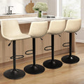 Adjustable Swivel Bar Stools Black PU Leather 4-Piece  Warm Home View