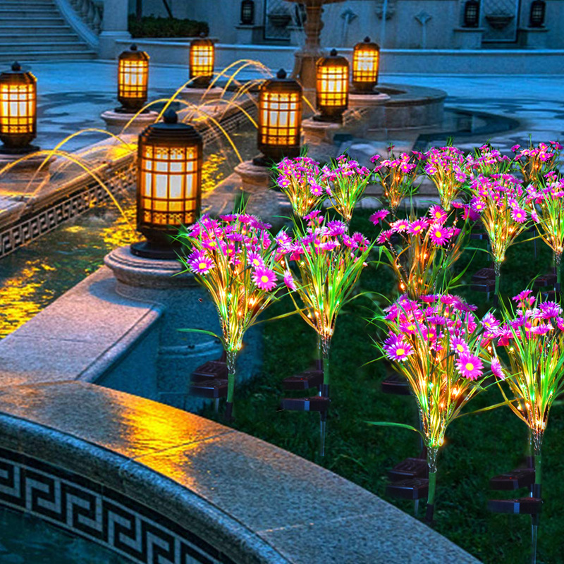 Solar Garden Stake Lights - LED Flower Waterproof, 1-Piece  Warm Home View